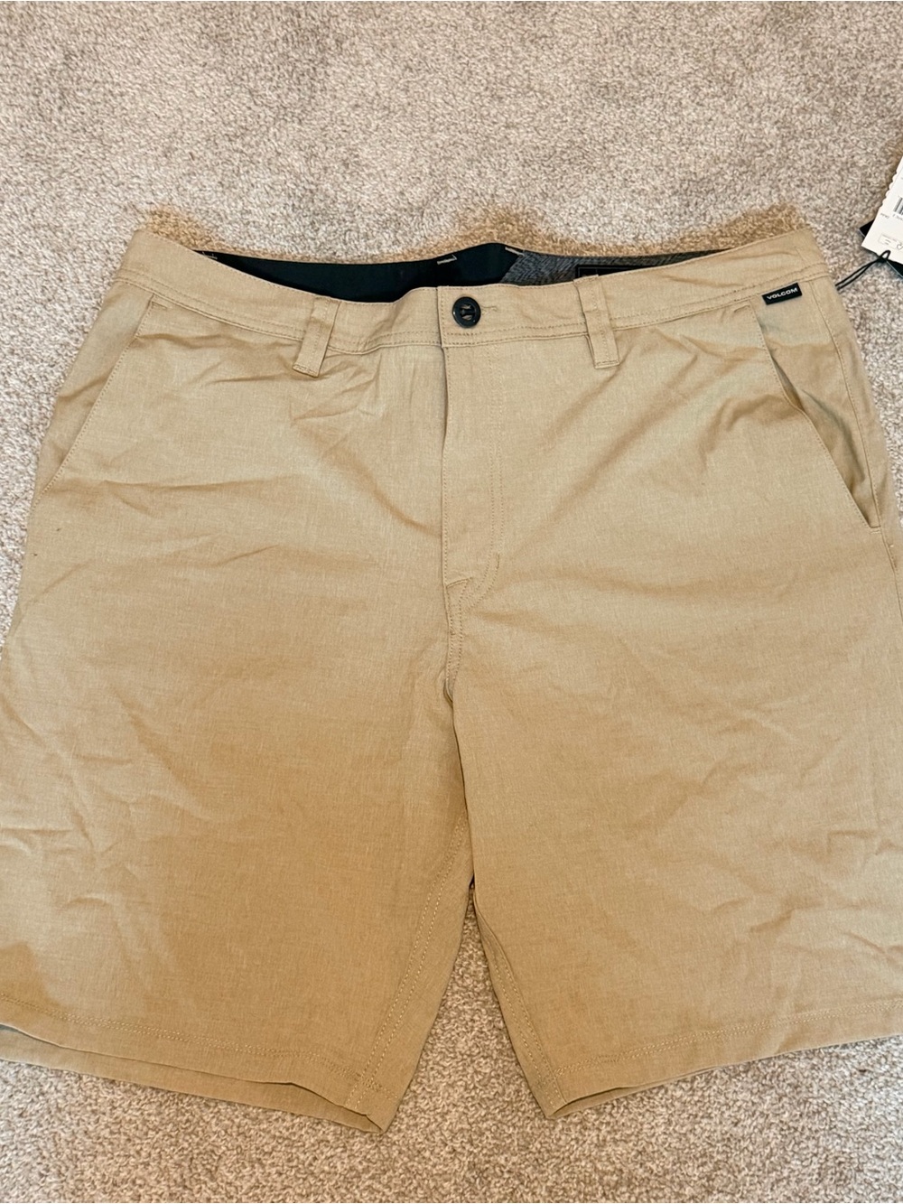 Volcom Men's Khaki Flat-Front Chino Shorts